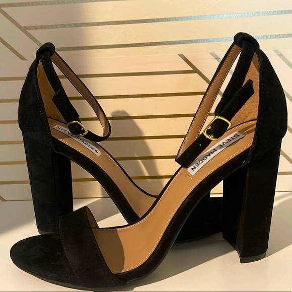 Steve Madden - Black Suede 4” block heel - Picture 1 of 2